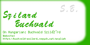 szilard buchvald business card